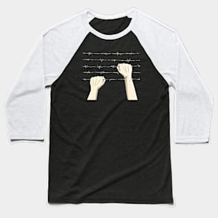 Hands climbing barbed wire Baseball T-Shirt